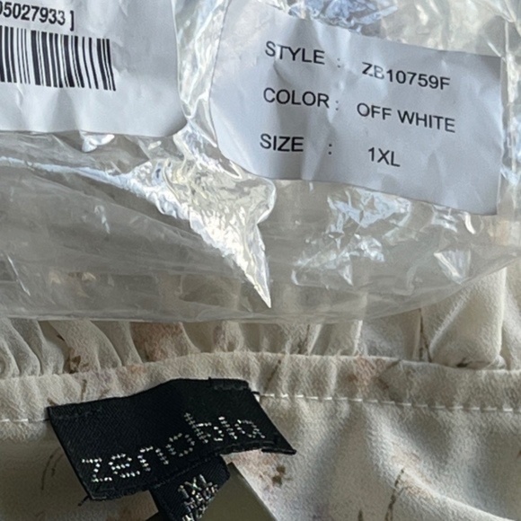 Zenobia Top NEW 1X Off White Sheer Ruffle Babydoll Romantic Fairycore Whimsigoth - Picture 5 of 6